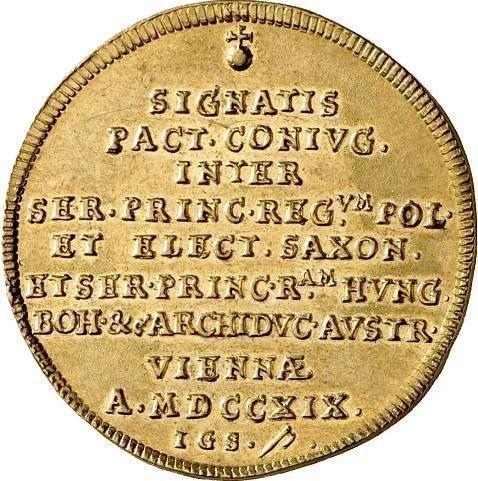 Reverso 3 ducados 1719 IGS "Boda" - valor de la moneda de oro - Polonia, Augusto II