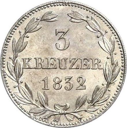 Reverse 3 Kreuzer 1832 - Silver Coin Value - Nassau, William