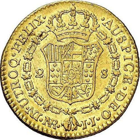 Rewers monety - 2 escudo 1793 NR JJ - cena złotej monety - Kolumbia, Karol IV