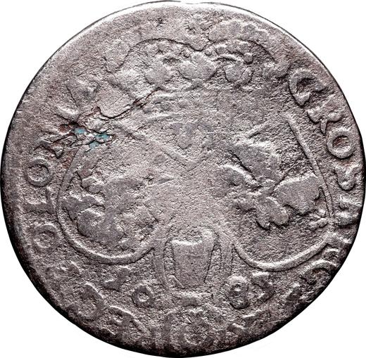 Reverse 6 Groszy (Szostak) 1683 "Portrait with Crown" - Silver Coin Value - Poland, John III Sobieski