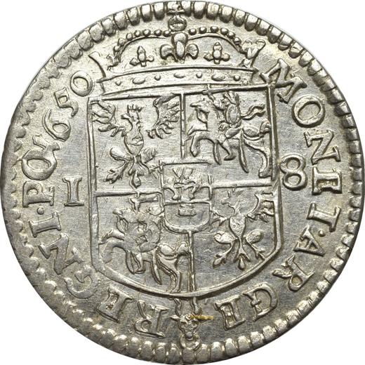Reverse Ort (18 Groszy) 1650 "Type 1650-1655" - Silver Coin Value - Poland, John II Casimir