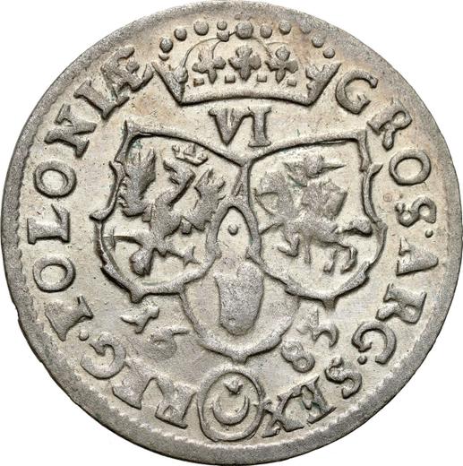 Revers 6 Gröscher 1683 TLB "Typ 1677-1687" - Silbermünze Wert - Polen, Johann III Sobieski