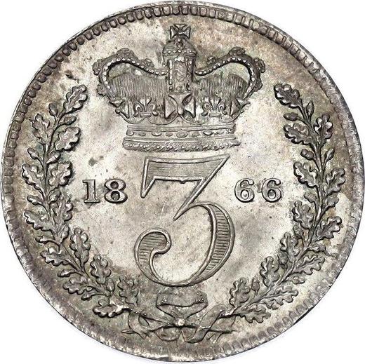 Reverse Threepence 1866 - Silver Coin Value - United Kingdom, Victoria