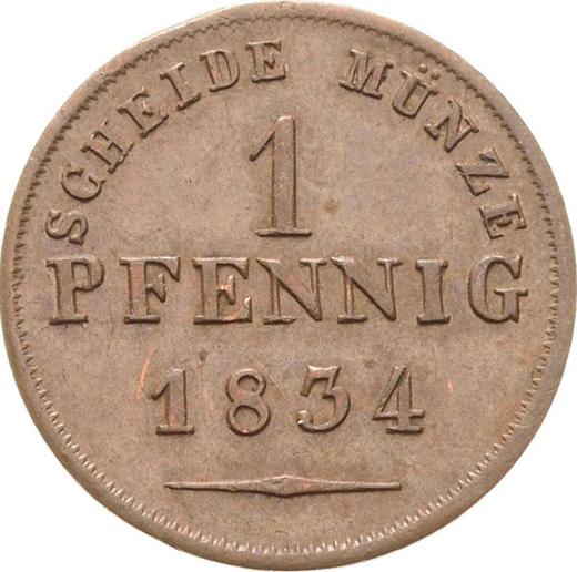 Реверс монеты - 1 пфенниг 1834 года - цена  монеты - Саксен-Кобург-Гота, Эрнст I