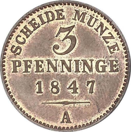Reverso 3 Pfennige 1847 A - valor de la moneda  - Lippe, Paulo Alexander Leopold II