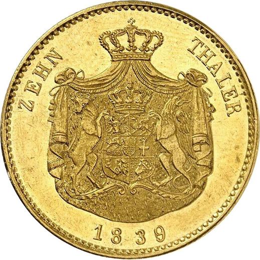 Reverse 10 Thaler 1839 - Gold Coin Value - Mecklenburg-Schwerin, Paul Friedrich