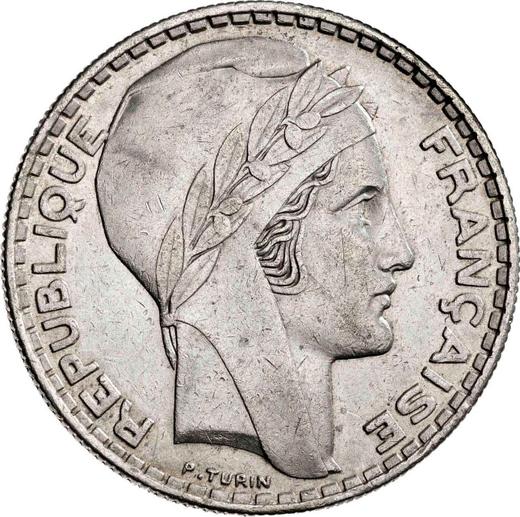 Anverso 20 francos 1938 "Tipo 1929-1939" - valor de la moneda de plata - Francia, Tercera República