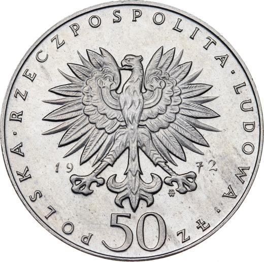 Anverso Pruebas 50 eslotis 1972 MW JJ "Frédéric Chopin" Níquel - valor de la moneda - Polonia, República Popular