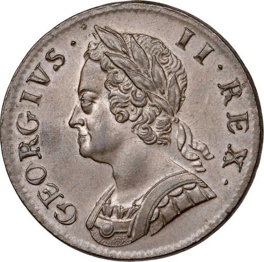 Avers 1/2 Penny 1753 "Porträt im Alter" - Münze Wert - Großbritannien, Georg II