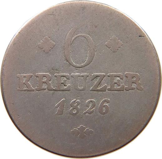 Reverse 6 Kreuzer 1826 - Silver Coin Value - Hesse-Cassel, William II