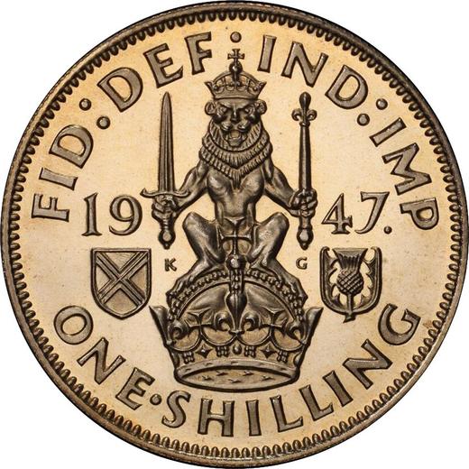 Reverso 1 chelín 1947 HP "Tipo 1947-1948" - valor de la moneda  - Gran Bretaña, Jorge VI