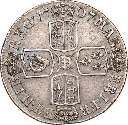 Reverso 1 chelín 1707 E "Segundo tipo de retrato" Después de la unión - valor de la moneda de plata - Gran Bretaña, Ana