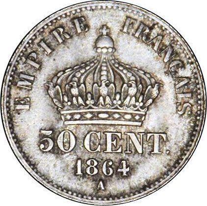 Reverse 50 Centimes 1864 A "Type 1864-1869" - Silver Coin Value - France, Napoleon III