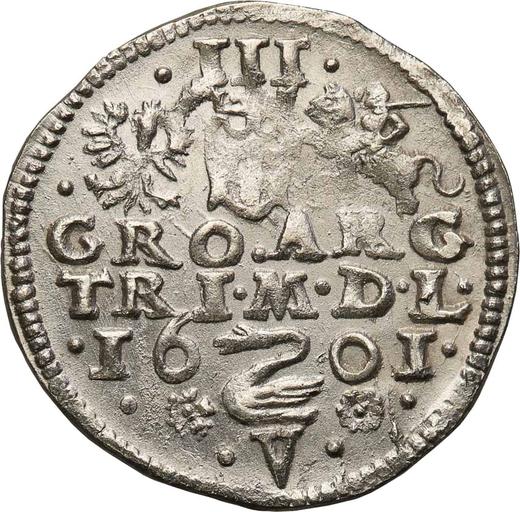 Reverse 3 Groszy (Trojak) 1601 V "Lithuania" - Silver Coin Value - Poland, Sigismund III Vasa