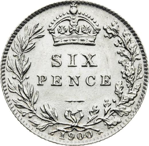 Reverse Sixpence 1900 TB - Silver Coin Value - United Kingdom, Victoria