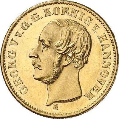 Avers 5 Taler 1855 B - Goldmünze Wert - Hannover, Georg V