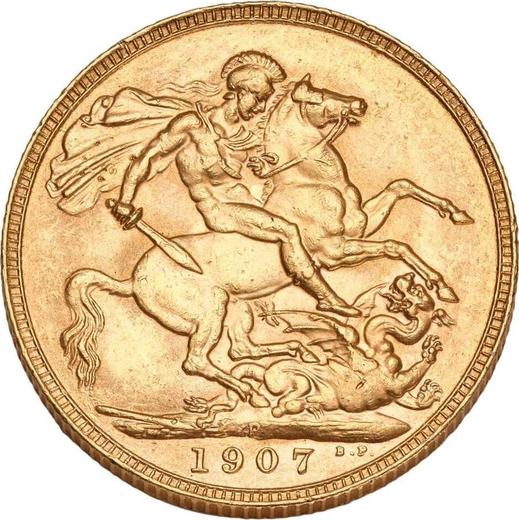 Reverso Soberano 1907 P - valor de la moneda de oro - Australia, Eduardo VII