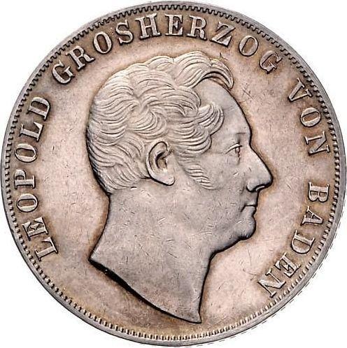 Avers Doppelgulden 1846 D - Silbermünze Wert - Baden, Leopold