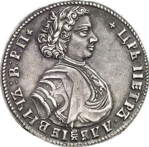 Obverse Poltina 1707 "Portrait of the sample of 1707" Arabic year - Silver Coin Value - Russia, Peter I