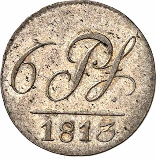 Rewers monety - 6 fenigów 1813 - cena srebrnej monety - Schwarzburg-Rudolstadt, Fryderyk Günther