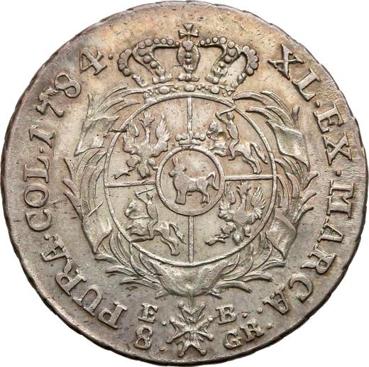Reverse 2 Zlote (8 Groszy) 1784 EB - Silver Coin Value - Poland, Stanislaus II Augustus