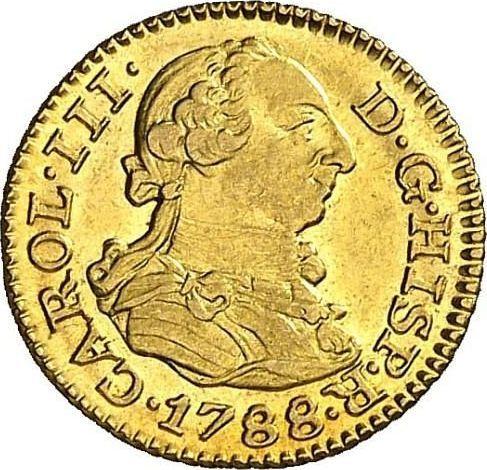 Obverse 1/2 Escudo 1788 M M - Gold Coin Value - Spain, Charles III