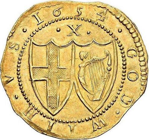 Reverse Double crown 1654 - Gold Coin Value - United Kingdom, Commonwealth