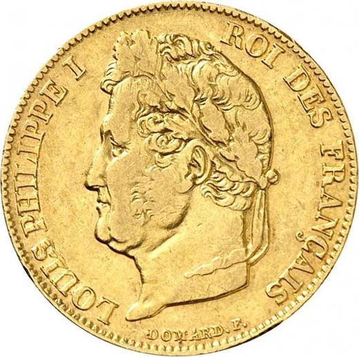 Obverse 20 Francs 1838 W "Type 1832-1848" - Gold Coin Value - France, Louis Philippe I