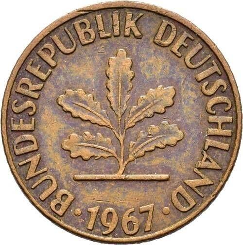 Reverse 2 Pfennig 1967 J "Type 1967-2001" - Coin Value - Germany, FRG