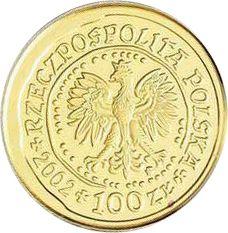 Obverse 100 Zlotych 2002 MW NR "White-tailed eagle" - Gold Coin Value - Poland, III Republic after denomination