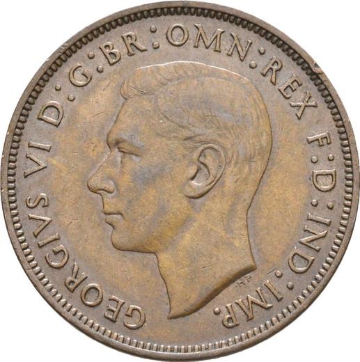 Awers monety - 1 pens 1944 HP "Typ 1937-1948" - cena  monety - Wielka Brytania, Jerzy VI