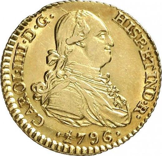 Obverse 1 Escudo 1796 M MF - Gold Coin Value - Spain, Charles IV
