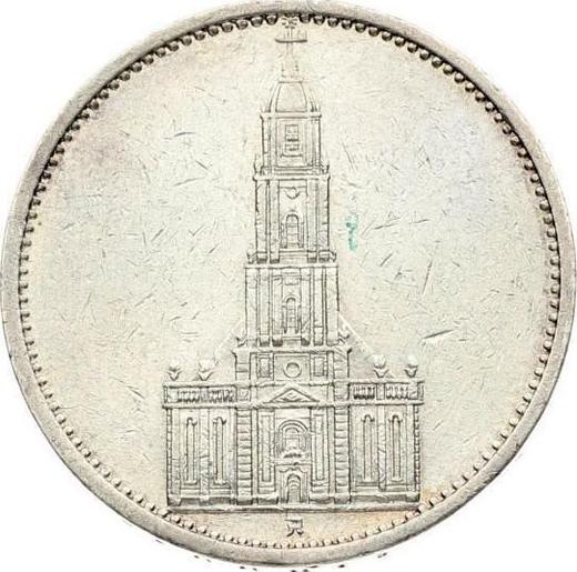 Obverse 5 Reichsmark 1934 A "Garrison Church (undated)" - Silver Coin Value - Germany, Third Reich