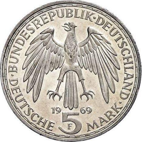 Reverse 5 Mark 1969 F "Mercator" - Silver Coin Value - Germany, FRG