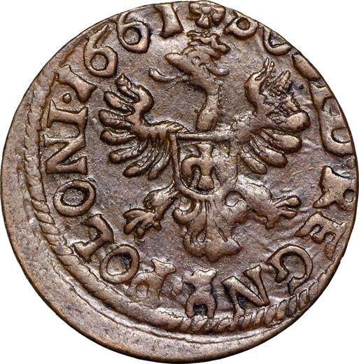 Reverse Schilling (Szelag) 1661 TLB "Crown Boratynka" -  Coin Value - Poland, John II Casimir