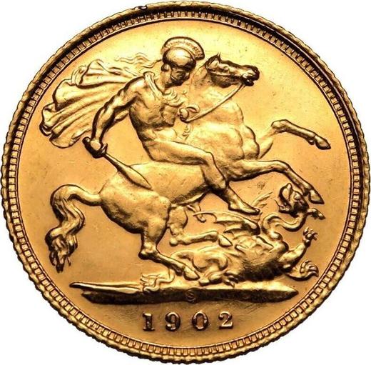 Реверс монеты - 1/2 соверена 1902 года S - цена золотой монеты - Австралия, Эдуард VII