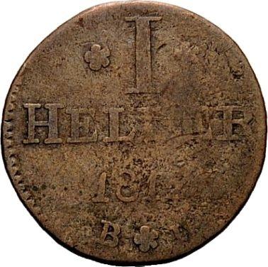Реверс монеты - 1 гелер 1812 года BH "Тип 1810-1812" - цена  монеты - Франкфурт, Карл Теодор фон Дальберг