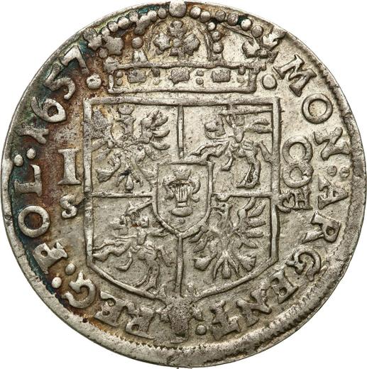 Reverse Ort (18 Groszy) 1657 IT SCH - Silver Coin Value - Poland, John II Casimir