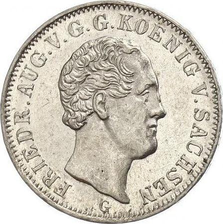 Obverse 1/6 Thaler 1842 G - Silver Coin Value - Saxony-Albertine, Frederick Augustus II