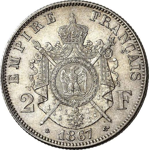 Reverse 2 Francs 1867 A "Type 1866-1870" - Silver Coin Value - France, Napoleon III