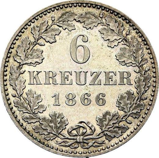 Reverse 6 Kreuzer 1866 - Silver Coin Value - Frankfurt am Main, Free City