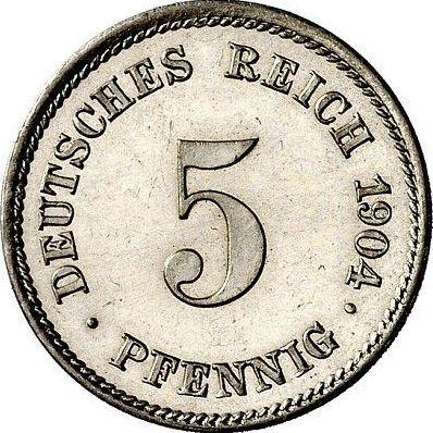 Obverse 5 Pfennig 1904 E "Type 1890-1915" - Coin Value - Germany, German Empire