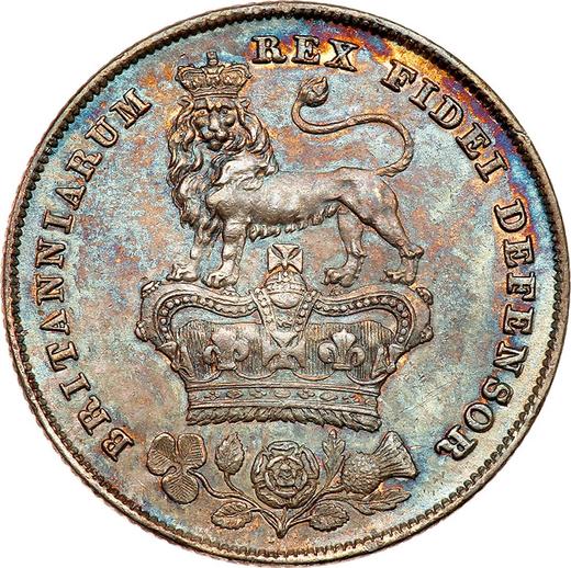Reverso 1 chelín 1827 - valor de la moneda de plata - Gran Bretaña, Jorge IV