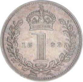 Реверс монеты - Пенни 1893 года TB "Тип 1893-1901" - цена серебряной монеты - Великобритания, Виктория