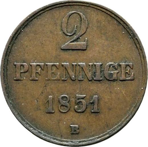 Reverse 2 Pfennig 1851 B -  Coin Value - Brunswick-Wolfenbüttel, William