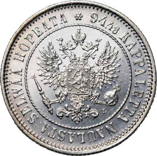 Obverse 1 Mark 1892 L - Silver Coin Value - Finland, Grand Duchy