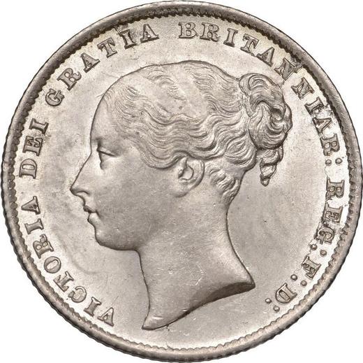 Anverso 1 chelín 1866 - valor de la moneda de plata - Gran Bretaña, Victoria