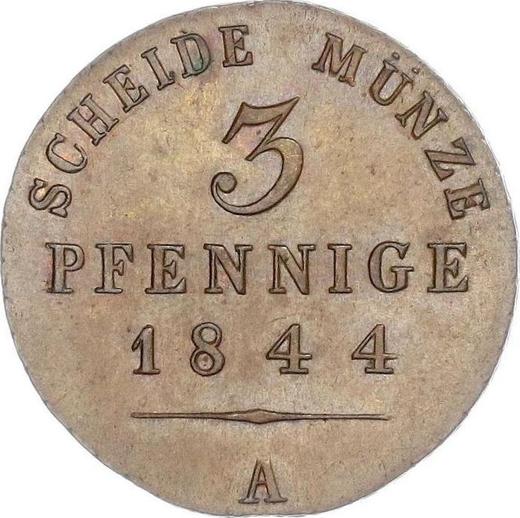 Rewers monety - 3 fenigi 1844 A - cena  monety - Reuss-Schleiz, Henryk LXII