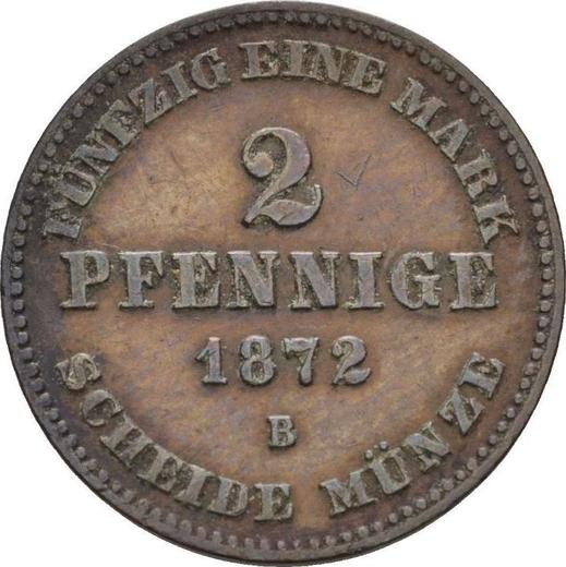 Reverso 2 pfennige 1872 B - valor de la moneda  - Mecklemburgo-Schwerin, Federico Francisco II