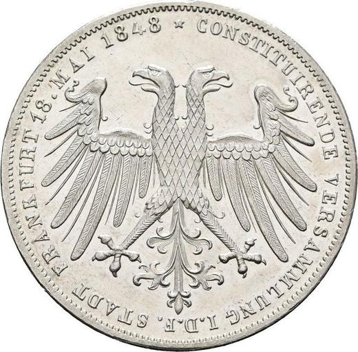 Obverse 2 Gulden 1848 "Election of the Austrian prince" - Silver Coin Value - Frankfurt am Main, Free City